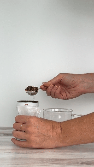 Scoop loose tea into your tea bag