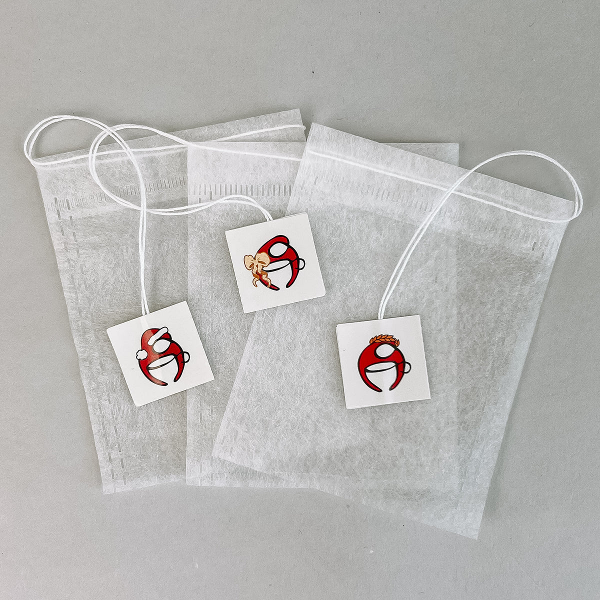 Fill Yourself Tea Bags w/ string - HOLIDAY