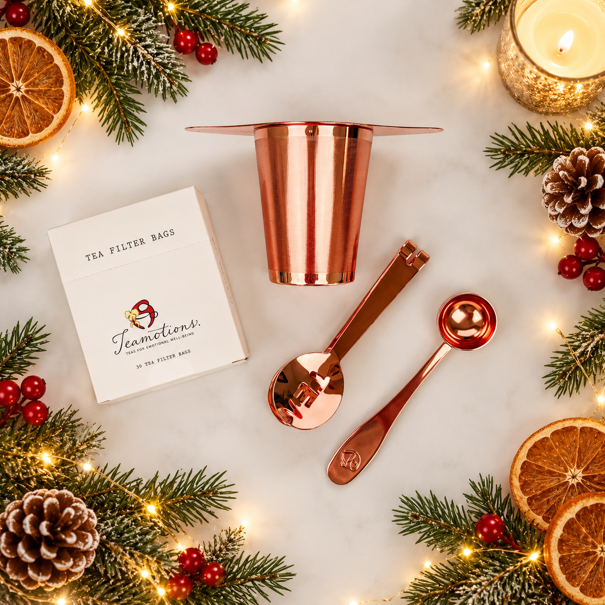 Holiday Tea Trio (w/ FREE Rose Gold Tea Brewing Kit - Holiday)